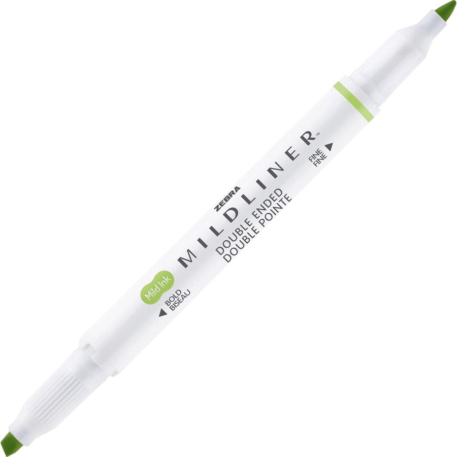 Zebra Pen MILDLINER Dual Ended Creative Marker - Fine Chisel, Bullet Marker Point - Assorted Ink - White Barrel - 10 / Pack