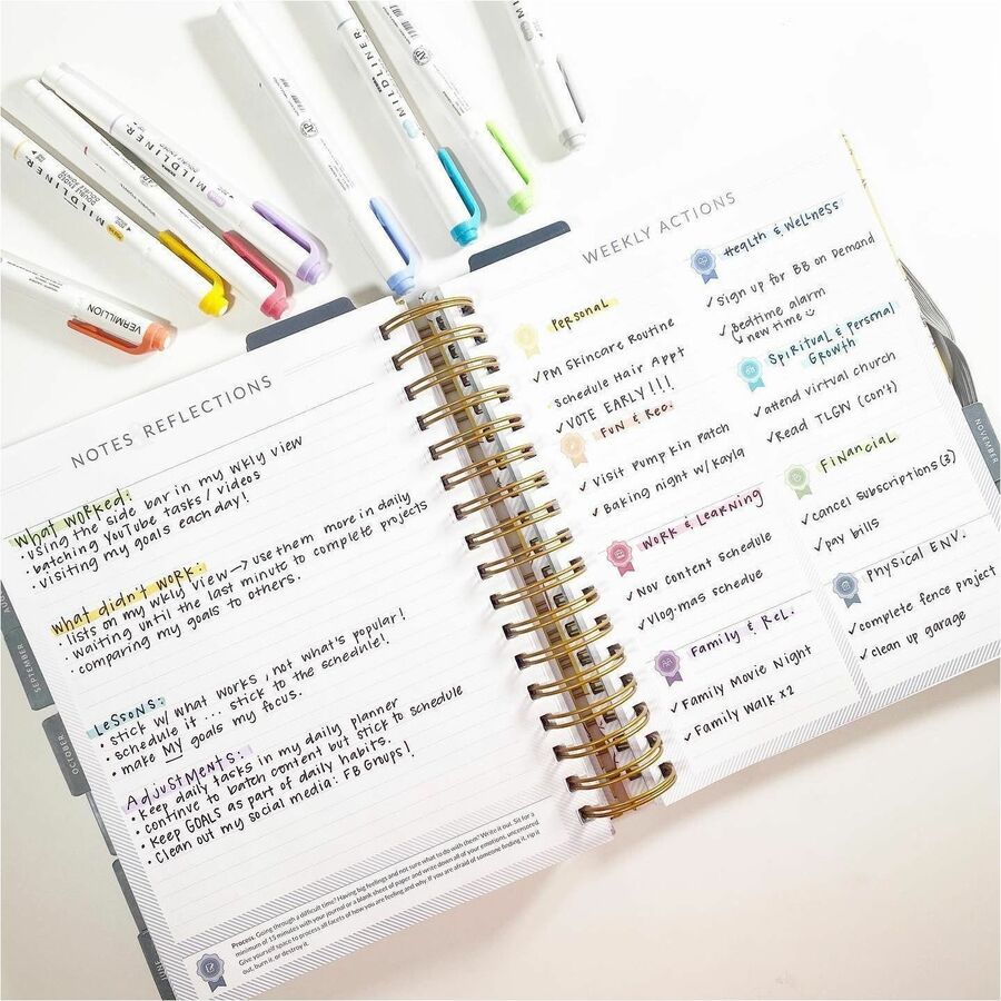 Zebra Pen MILDLINER Dual Ended Creative Marker - Fine Chisel, Bullet Marker Point - Assorted Ink - White Barrel - 10 / Pack