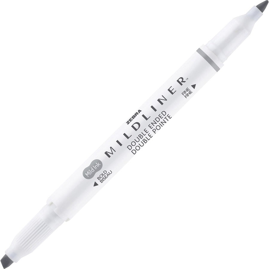 Zebra Pen MILDLINER Dual Ended Creative Marker - Fine Chisel, Bullet Marker Point - Assorted Ink - White Barrel - 10 / Pack