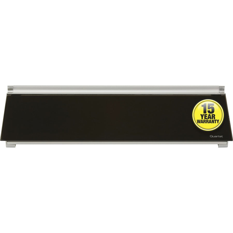 Quartet Glass Dry-Erase Desktop Computer Pad - 6" (0.5 ft) Width x 18" (1.5 ft) Height - Black Glass Surface - Rectangle - Horizontal - Desktop - 1 Each