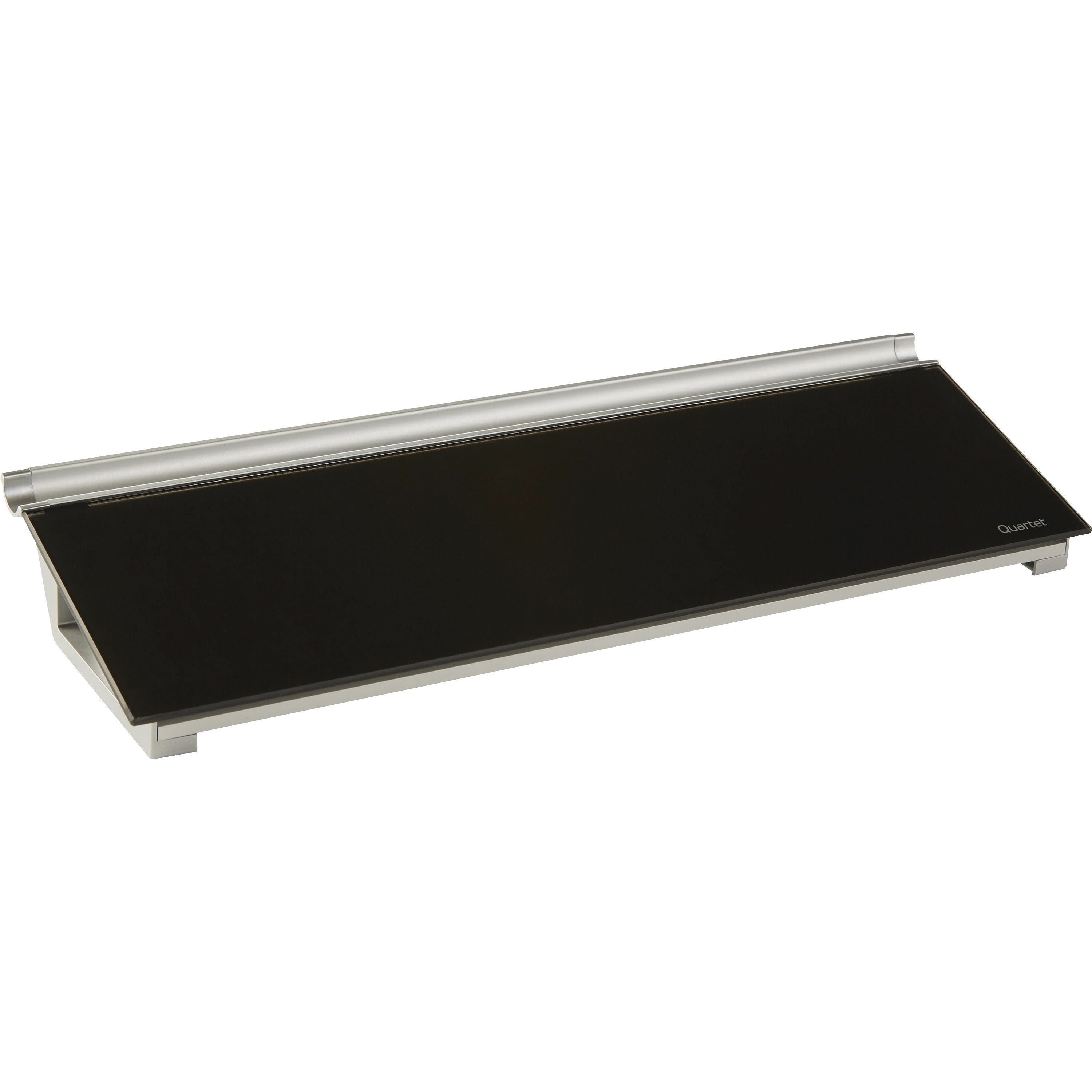 Quartet Glass Dry-Erase Desktop Computer Pad - 6" (0.5 ft) Width x 18" (1.5 ft) Height - Black Glass Surface - Rectangle - Horizontal - Desktop - 1 Each