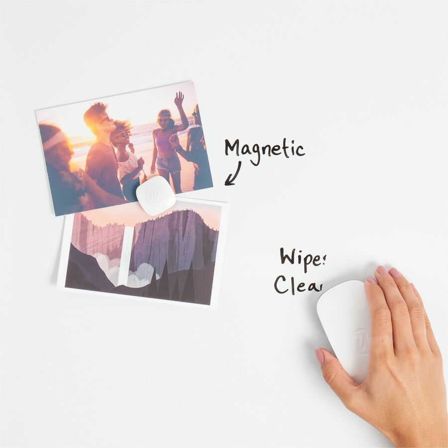 U Brands Magnetic Dry-Erase Board - 35" (2.9 ft) Width x 23" (1.9 ft) Height - White Painted Steel Surface - Black Wood Frame - Rectangle - Horizontal/Vertical - Magnetic - 1 Each