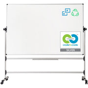 48" (4 ft) Width x 36" (3 ft) Height - White Melamine Surface - Silver Gray Aluminum Frame - Rectangle - 1 Each