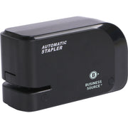 Business Source Electric Stapler - Staples Upto 20 Sheet - Holds Upto 105 Staple - Half Strip - Staple Size: 24, 26/0.24" , 0.24" - 2 x AA - Black - 1 Each
