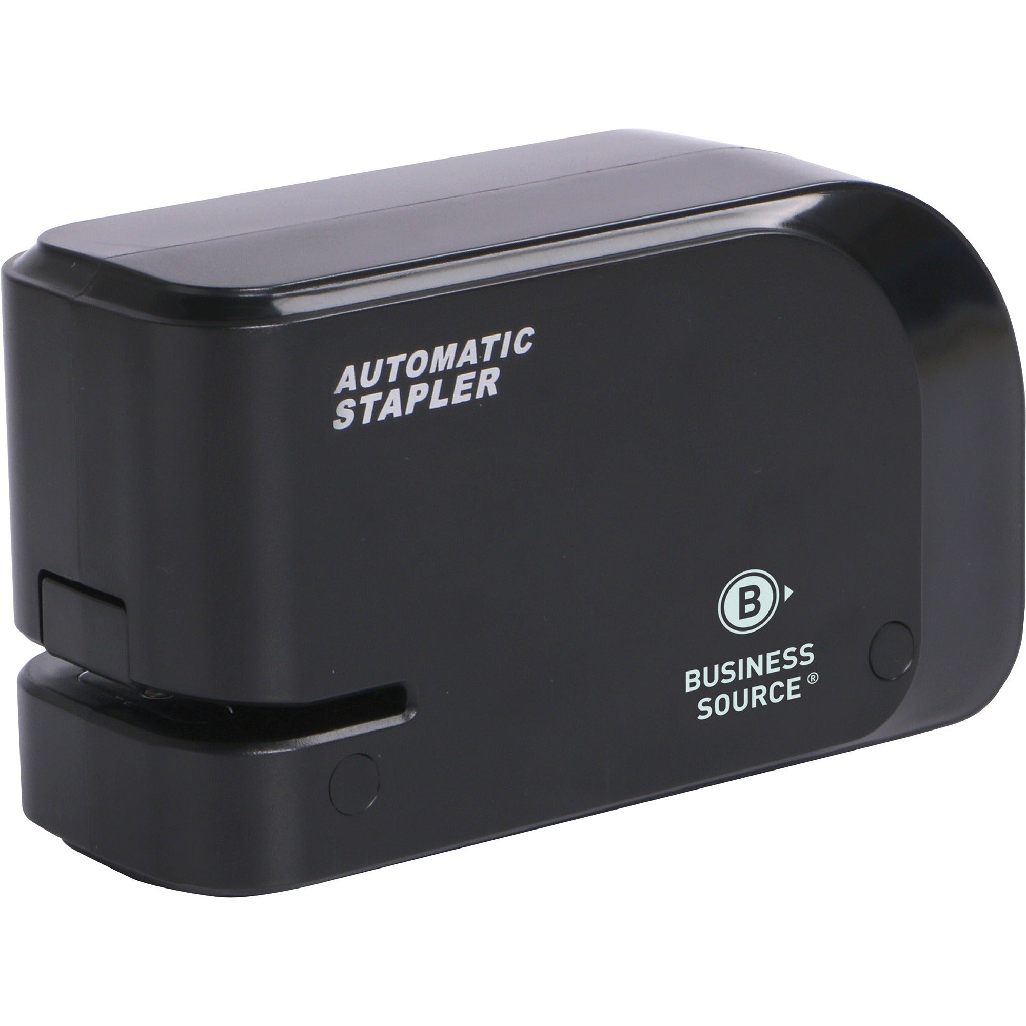 Business Source Electric Stapler - Staples Upto 20 Sheet - Holds Upto 105 Staple - Half Strip - Staple Size: 24, 26/0.24" , 0.24" - 2 x AA - Black - 1 Each