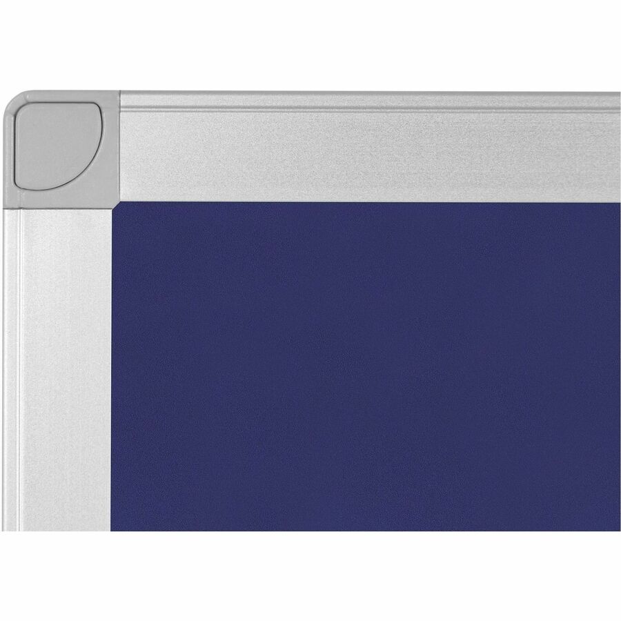 MasterVision Ayda Fabric 24"W Bulletin Board - Blue Fabric Surface - Tackable, Sleek Style, Robust - 0.5" Height x 24" Width - 1 Each