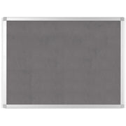 MasterVision Ayda Fabric 24"W Bulletin Board - Gray Fabric Surface - Robust, Tackable, Sleek Style - 0.5" Height x 24" Width - 1 Each