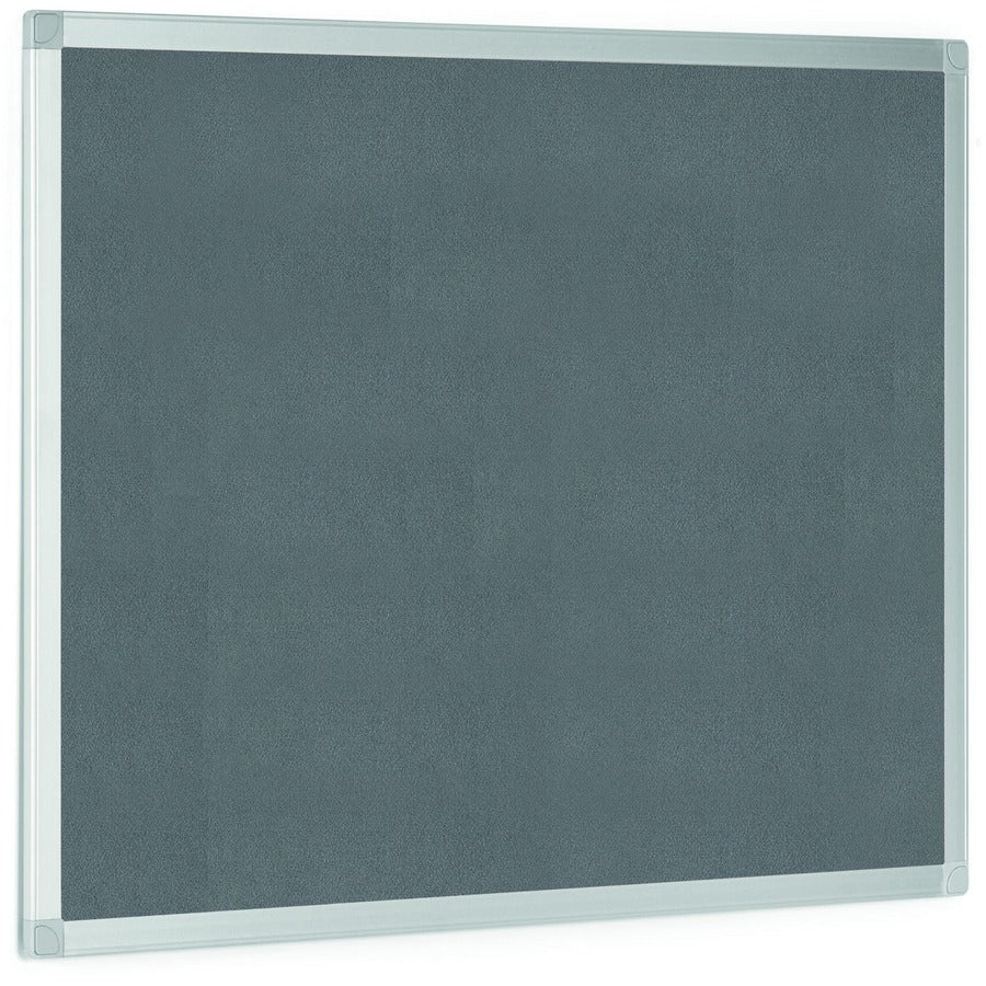 MasterVision Ayda Fabric 24"W Bulletin Board - Gray Fabric Surface - Robust, Tackable, Sleek Style - 0.5" Height x 24" Width - 1 Each