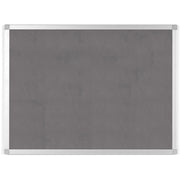 MasterVision Ayda Fabric 36"W Bulletin Board - Gray Fabric Surface - Robust, Tackable, Sleek Style - 0.5" Height x 36" Width - 1 Each