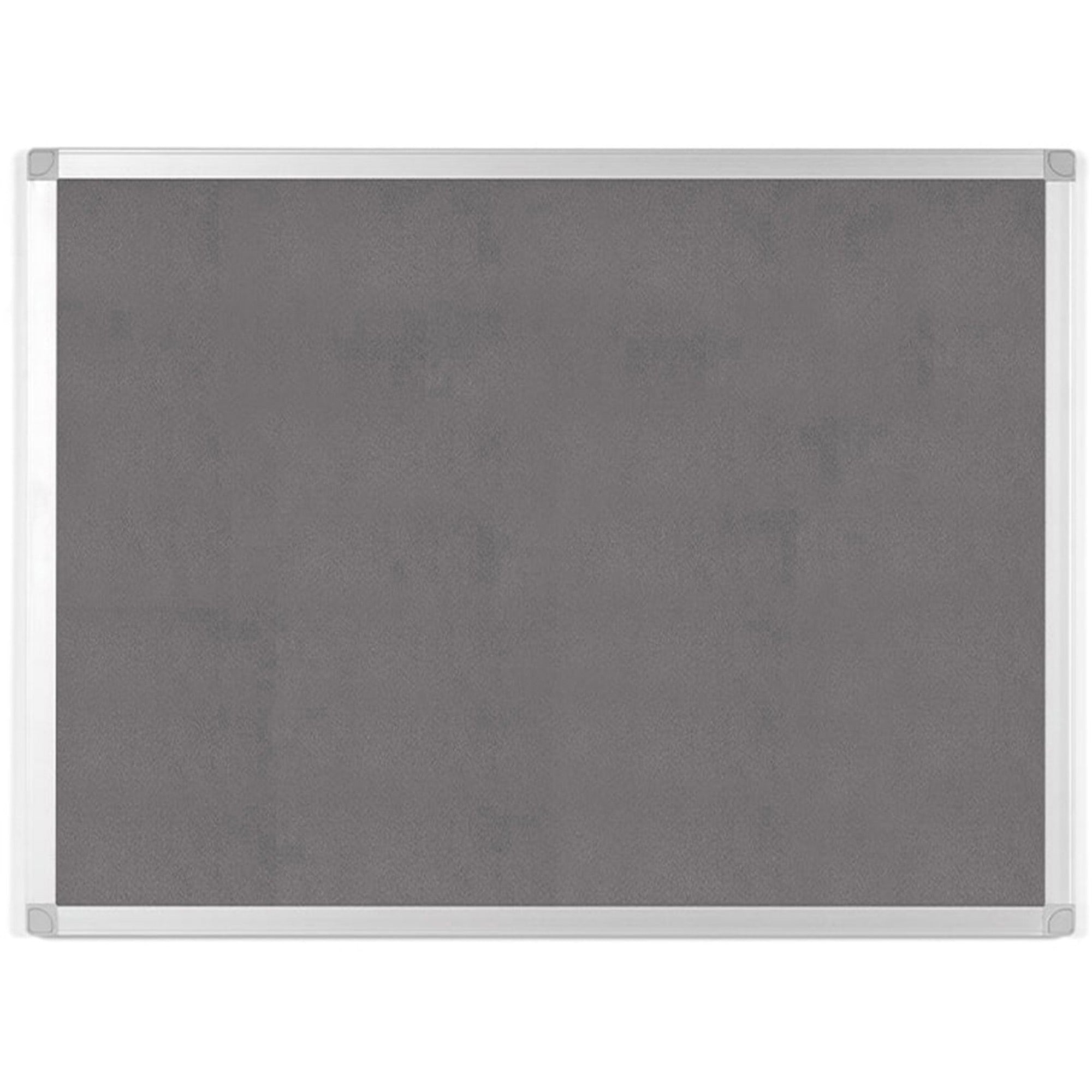 MasterVision Ayda Fabric 36"W Bulletin Board - Gray Fabric Surface - Robust, Tackable, Sleek Style - 0.5" Height x 36" Width - 1 Each