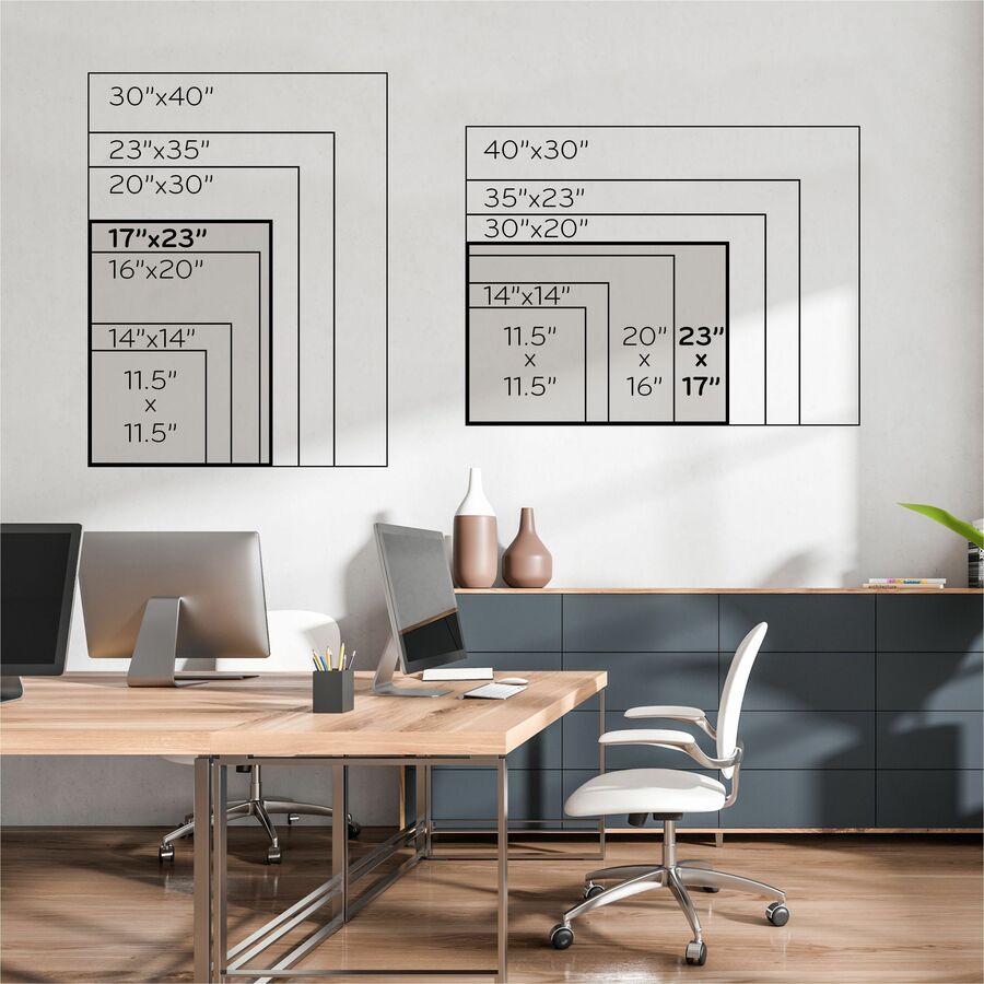 U Brands Linen Bulletin Board - 17" Board Height x 23" Board Width - Tan Cork Surface - Self-healing, Durable, Mounting System - White Wood Frame - 1 Each