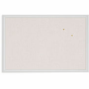 U Brands Linen Bulletin Board - 20" Board Height x 30" Board Width - Tan Cork Surface - Self-healing, Durable, Mounting System - White Wood Frame - 1 Each