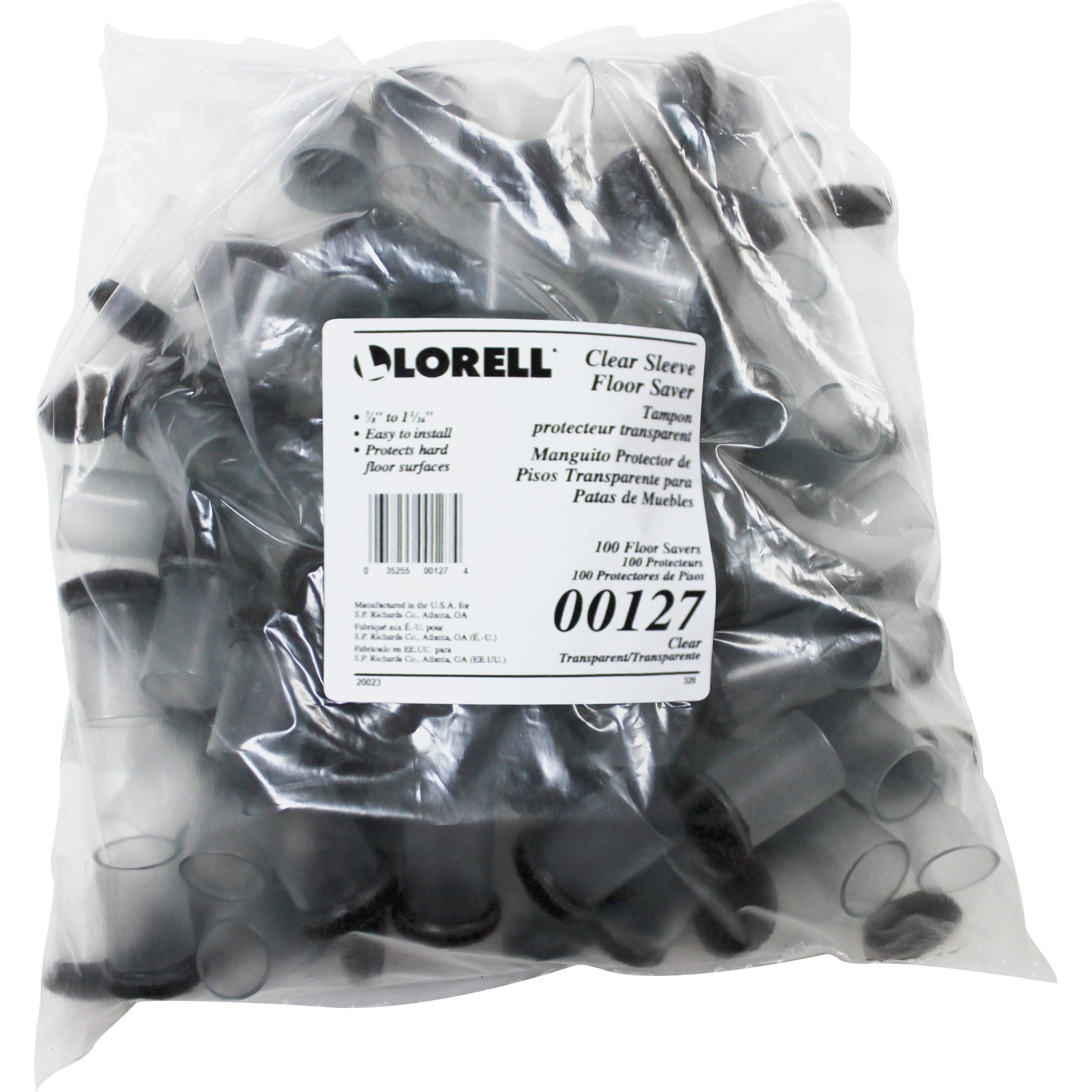 Lorell Sleeve Floor Protectors, Clear, Transparent, 100/Bag