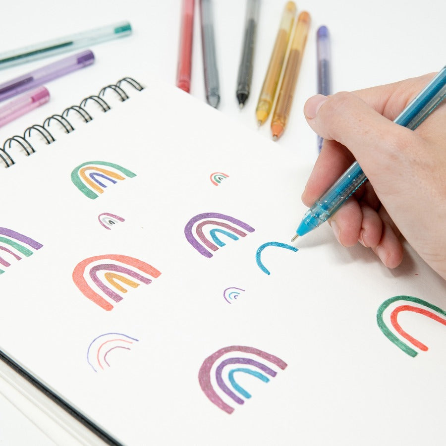 1 mm Bold Needle Pen Point - Metallic, Neon, Assorted Ink - Water Based, Dye-based, Pigment-based - Translucent Barrel - 60 / Pack