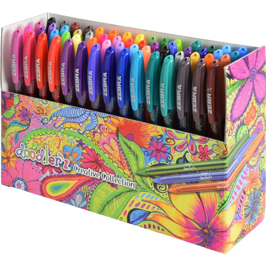 1 mm Bold Needle Pen Point - Metallic, Neon, Assorted Ink - Water Based, Dye-based, Pigment-based - Translucent Barrel - 60 / Pack