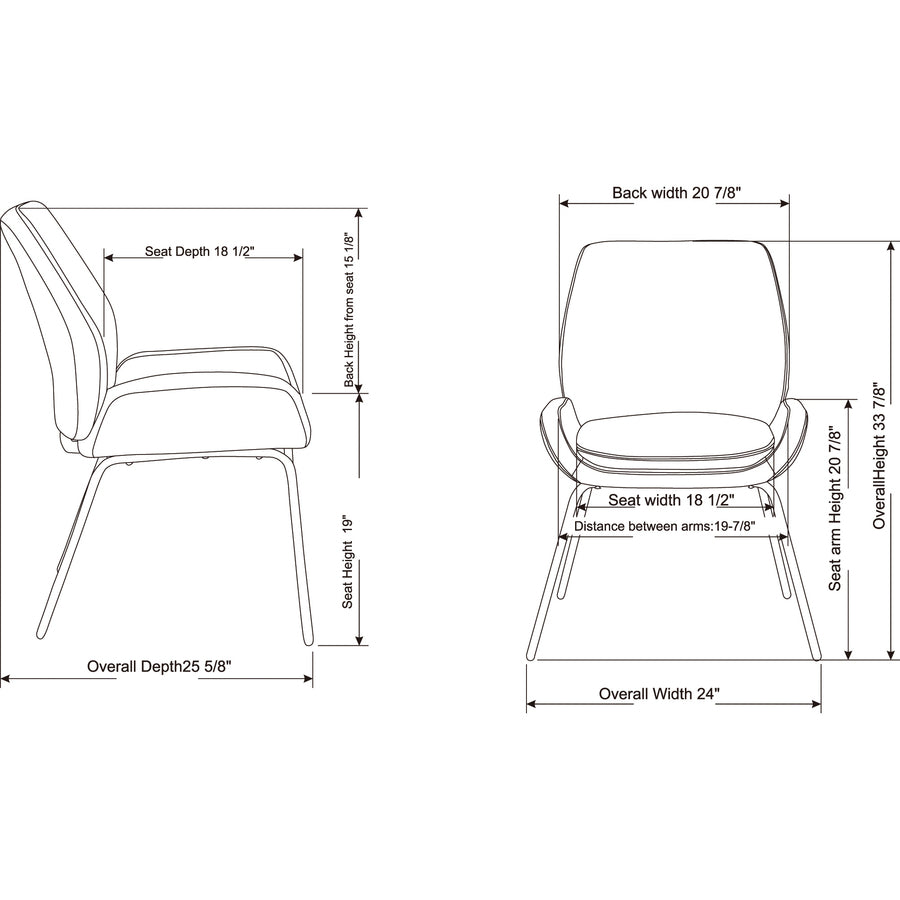 Lorell U-Shaped Seat Guest Chair