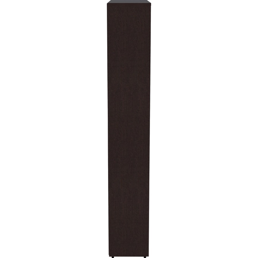 Lorell Laminate Bookcase, 6 Shelves (5 Adjustable), 72"H x 36"W x 12"D, Espresso Finish, 1 Each