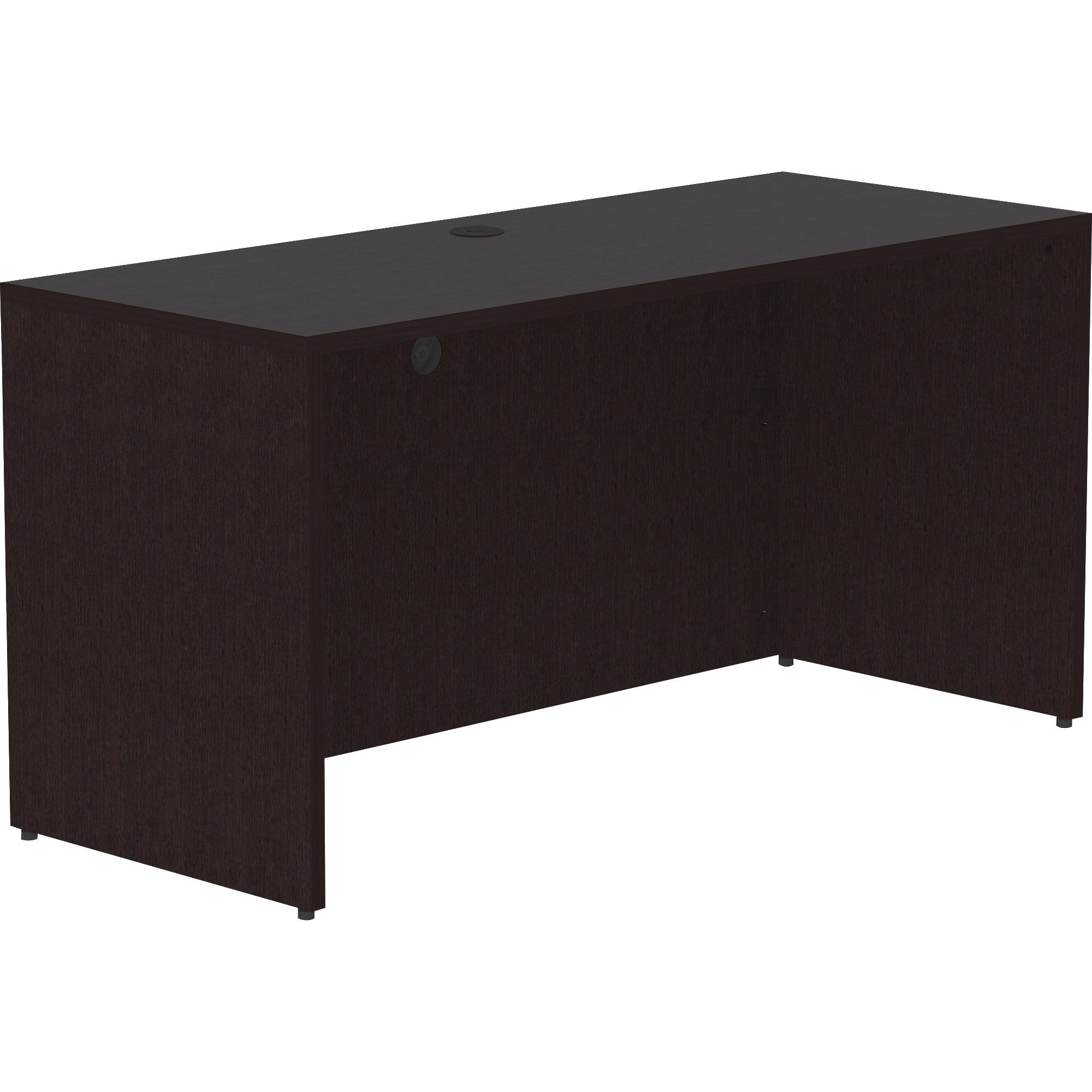 Lorell Essentials Series Credenza Shell - 29.5" Height x 60" Width x 24" Depth Credenza Shell, x 1" Thickness Top - Finish: Espresso, Silver Brush - 1 Each