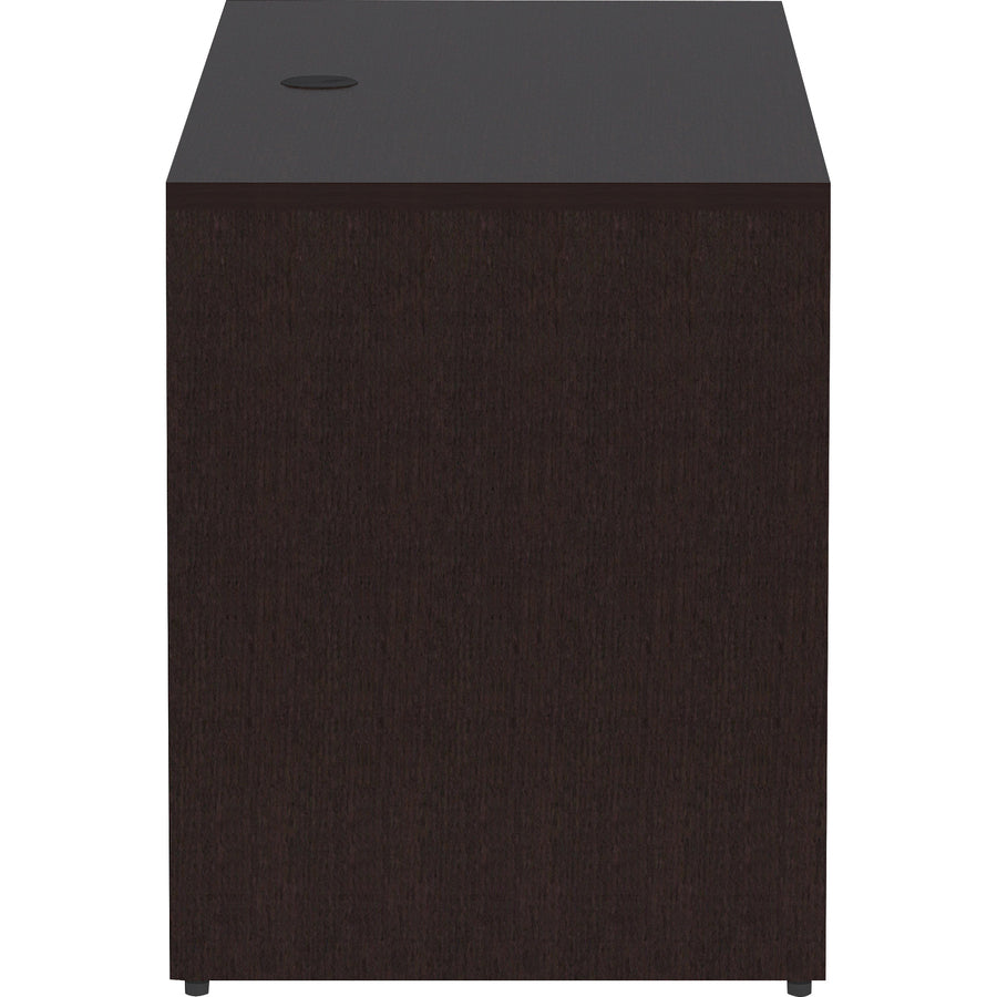 Lorell Essentials Series Credenza Shell - 29.5" Height x 60" Width x 24" Depth Credenza Shell, x 1" Thickness Top - Finish: Espresso, Silver Brush - 1 Each