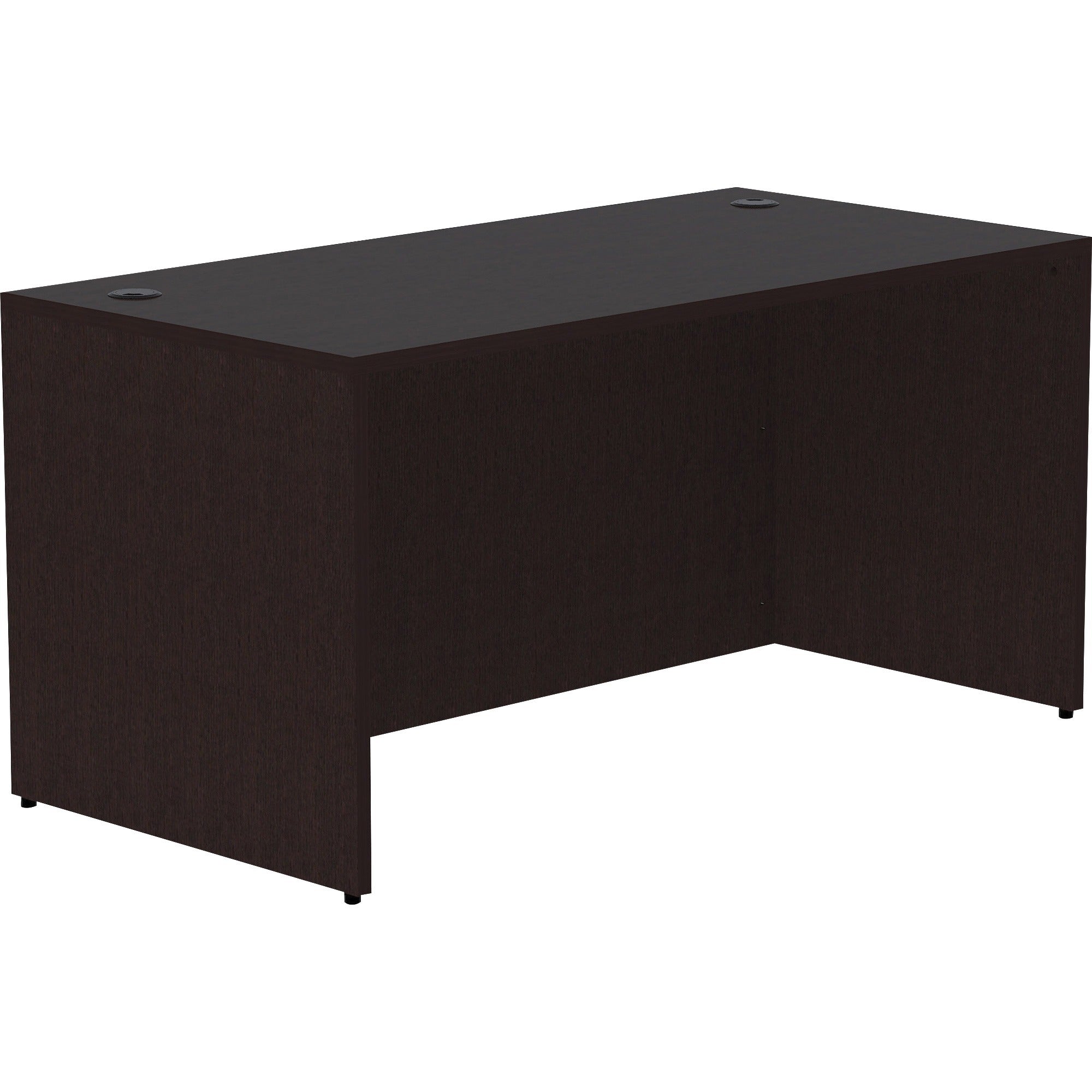 Lorell Essentials Series Rectangular Desk Shell - 29.5" Height x 60" Width x 30" Depth Desk Shell, x 1" Thickness Top - Finish: Espresso - 1 Each