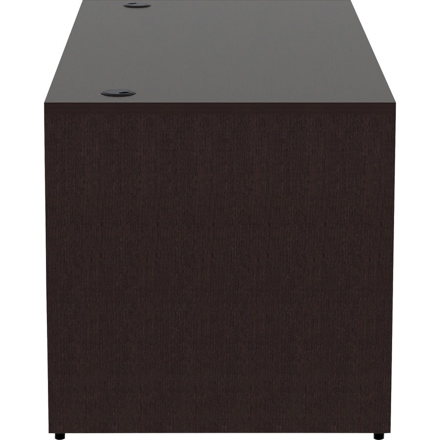 Lorell Essentials Series Rectangular Desk Shell - 29.5" Height x 66" Width x 30" Depth Desk Shell, x 1" Thickness Top - Finish: Espresso - 1 Each