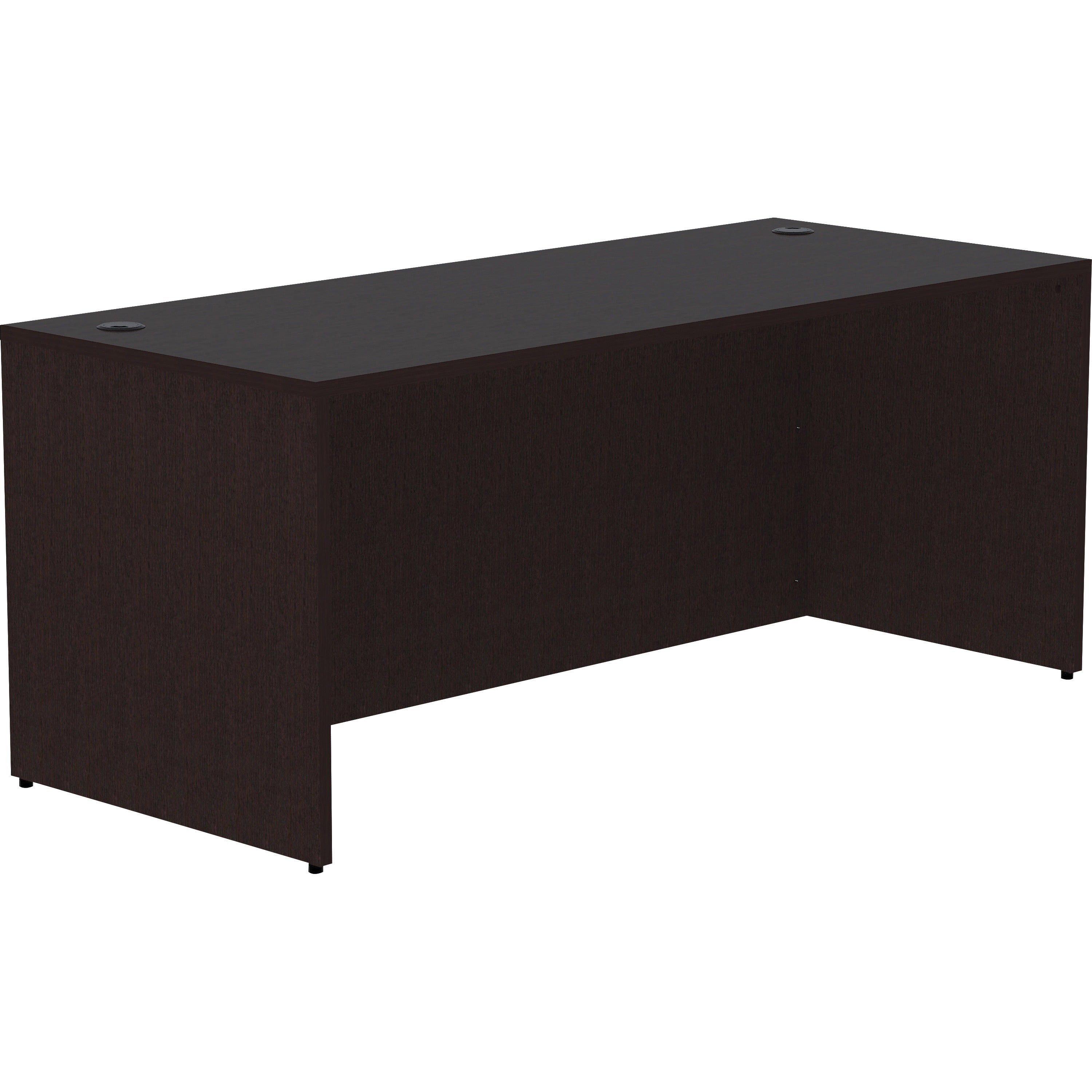 Lorell Essentials Series Rectangular Desk Shell - 29.5" Height x 70.9" Width x 29.5" Depth Desk Shell, x 70.9" Width x 29.5" Depth x 1" Thickness - Finish: Espresso - 1 Each