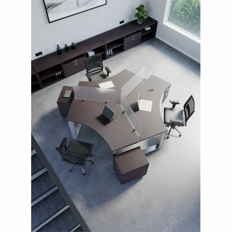Lorell Relevance Series Modesty/Privacy Panel - x 36" Width x 15.7" Depth - T-mold Edge - Material: Acrylic - Finish: Clear - 1 Each