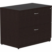 Lorell Essentials Series Lateral File - x 1" Thickness Top, 29.5" Height x 36" Width x 22" Depth Lateral File - Total Drawer(s): 2 - Material: Laminate - Finish: Espresso - 1 Each