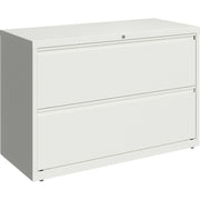 Lorell Fortress Series Lateral File, 42"W x 18.6"D x 28"H, 2 Drawers, White, Recycled, 1 Each
