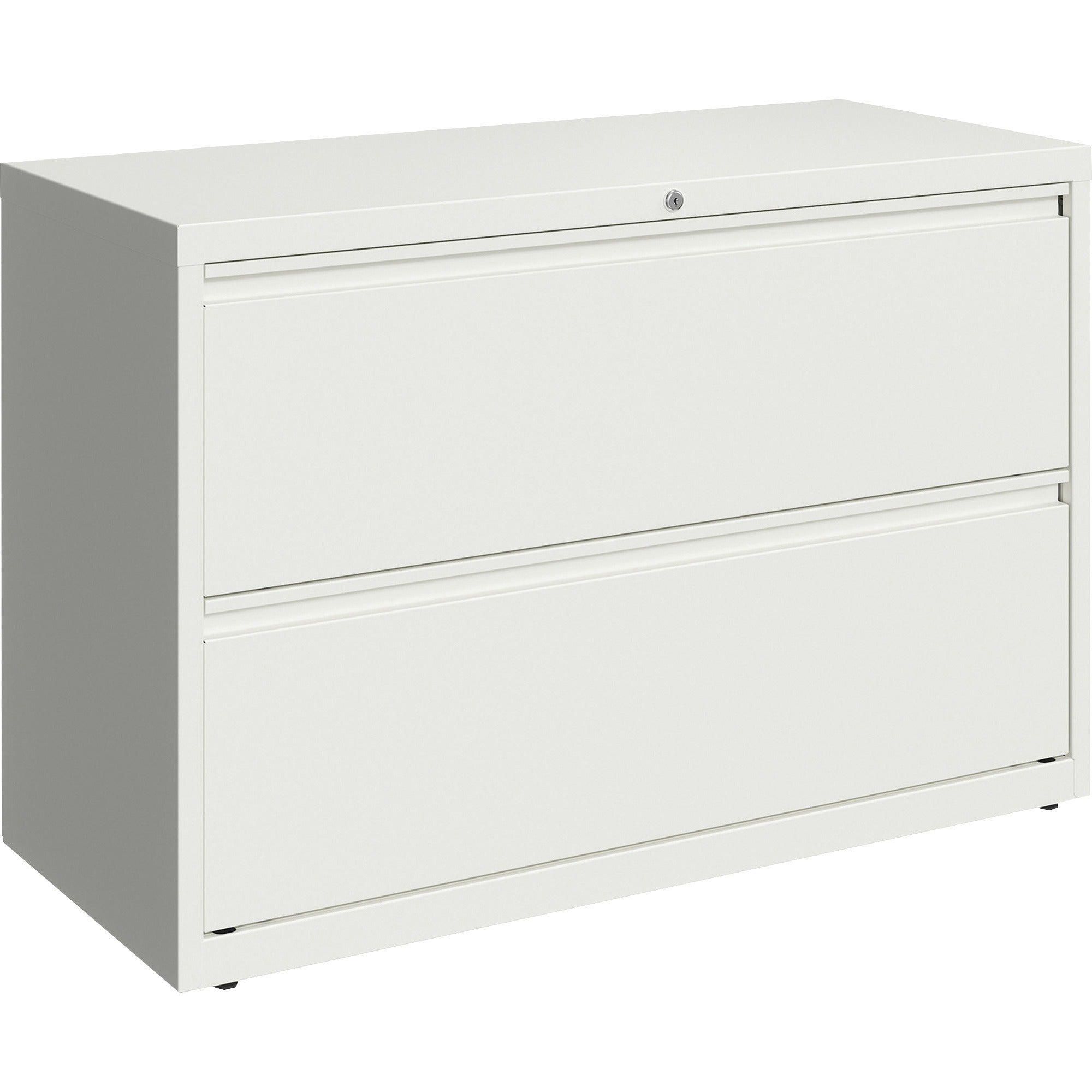 Lorell Fortress Series Lateral File, 42"W x 18.6"D x 28"H, 2 Drawers, White, Recycled, 1 Each