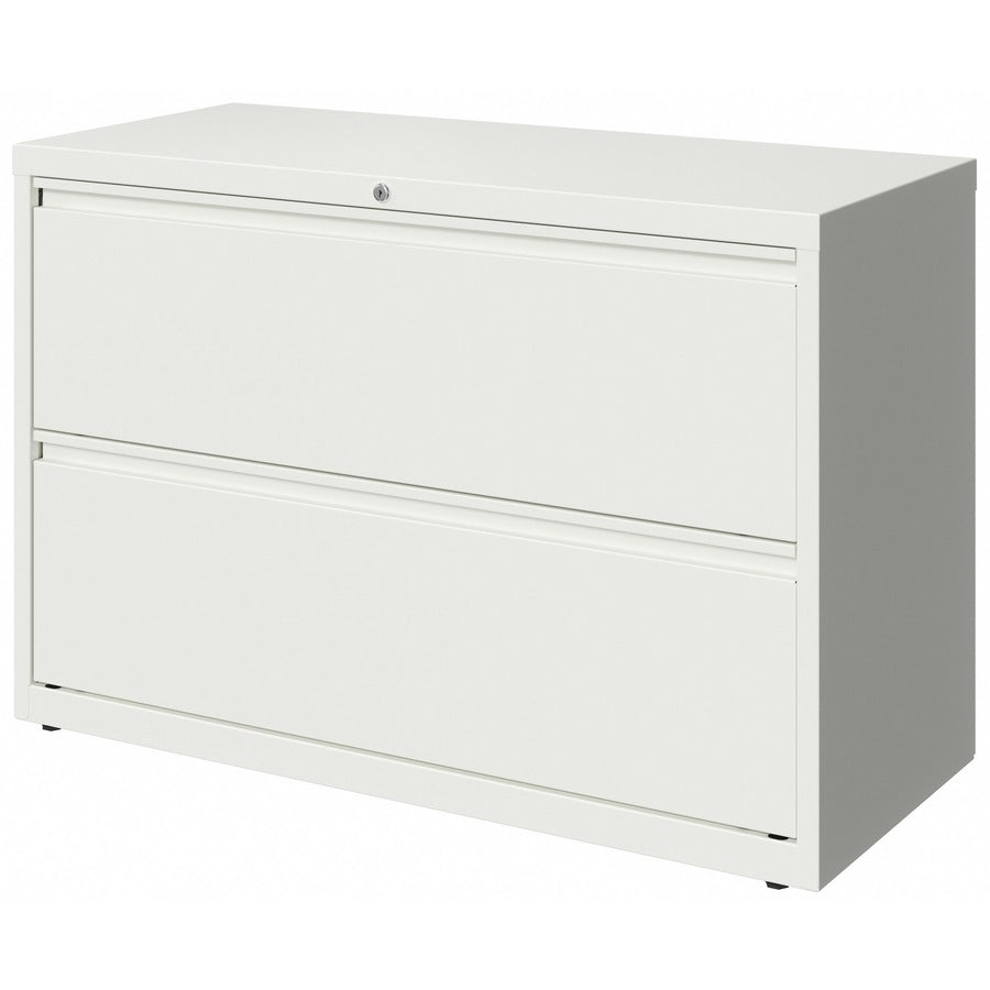 Lorell Fortress Series Lateral File, 42"W x 18.6"D x 28"H, 2 Drawers, White, Recycled, 1 Each