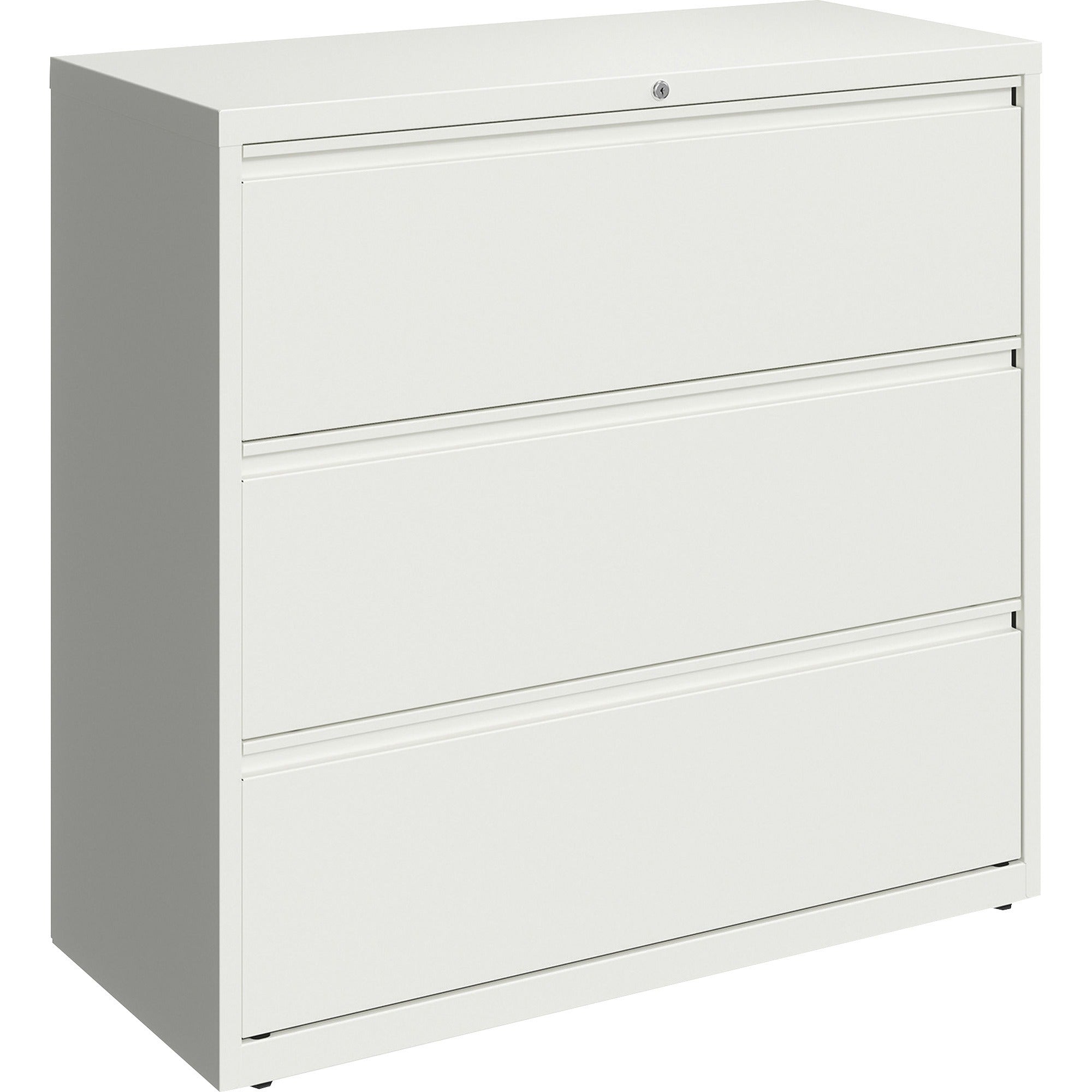 Lorell Fortress Series Lateral File, 3-Drawer, 42"W x 18.6"D x 40.3"H, Lateral, White Steel, 1 Each
