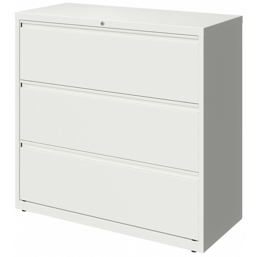 Lorell Fortress Series Lateral File, 3-Drawer, 42"W x 18.6"D x 40.3"H, Lateral, White Steel, 1 Each