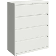Lorell Fortress Series Lateral File, 4-Drawer, Lateral, 42"W x 18.6"D x 52.5"H, White, Steel, 1 Each