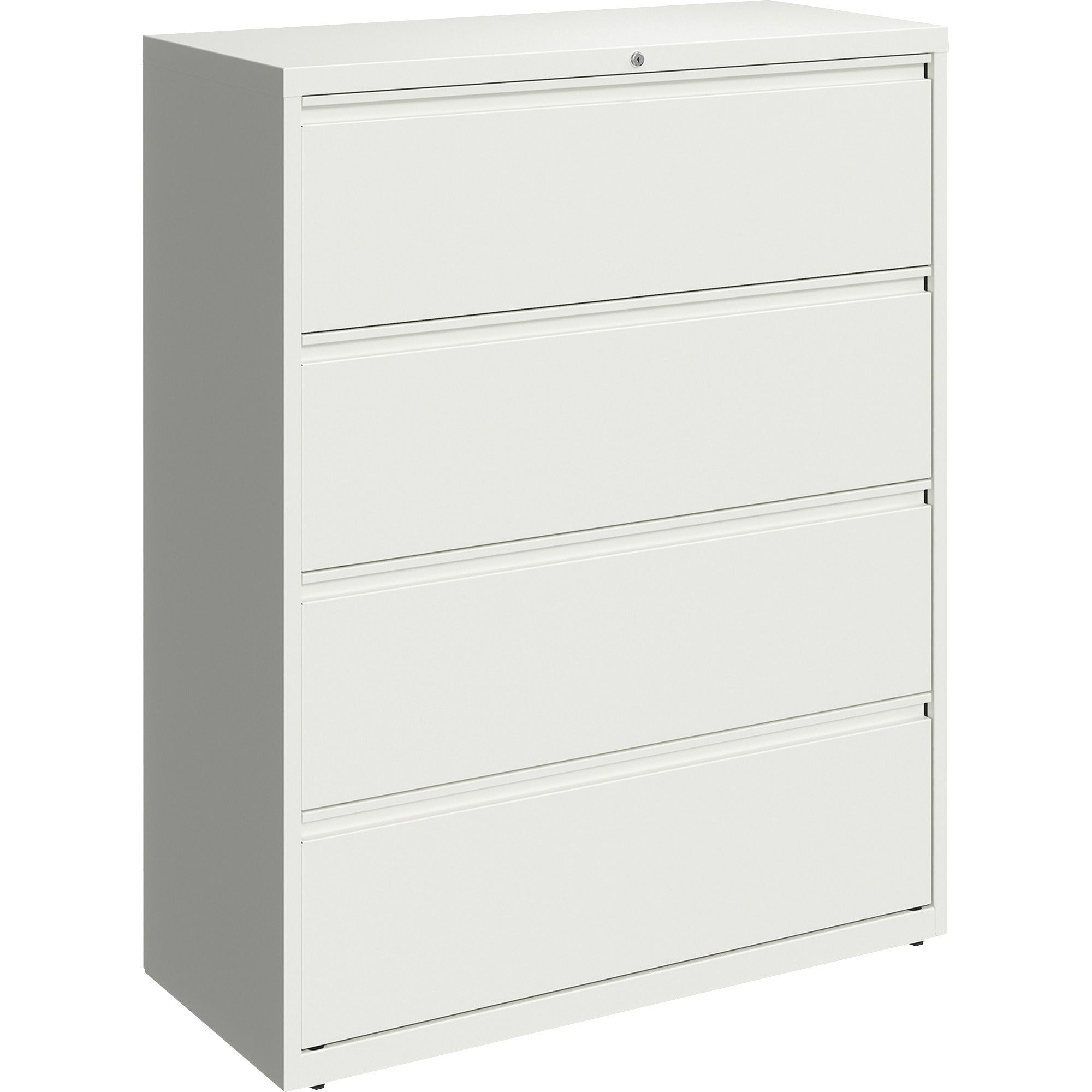 Lorell Fortress Series Lateral File, 4-Drawer, Lateral, 42"W x 18.6"D x 52.5"H, White, Steel, 1 Each