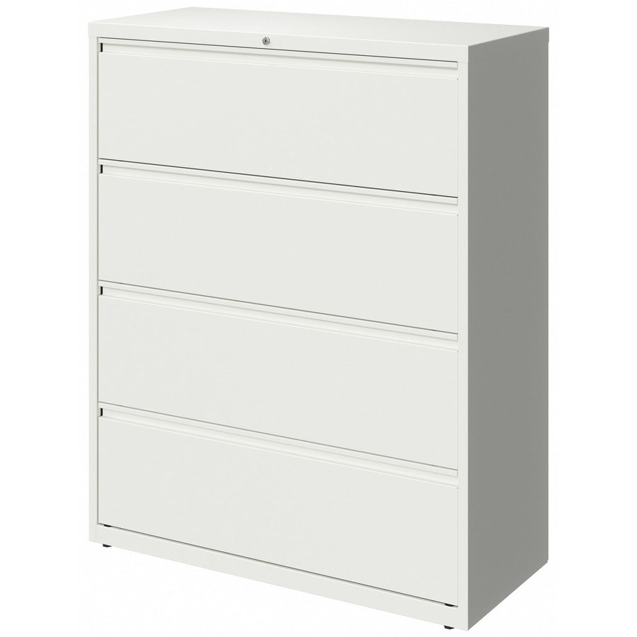Lorell Fortress Series Lateral File, 4-Drawer, Lateral, 42"W x 18.6"D x 52.5"H, White, Steel, 1 Each