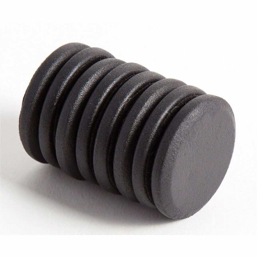 1.3" Diameter - Round - Durable - 8 / Pack - Black