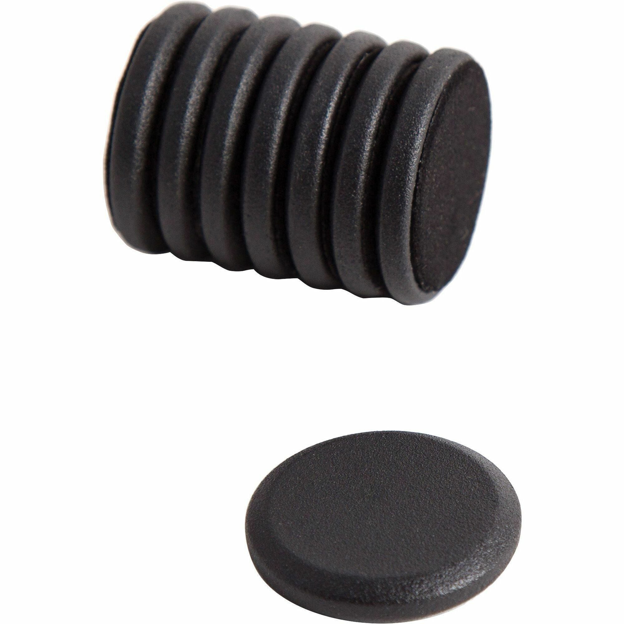 1.3" Diameter - Round - Durable - 8 / Pack - Black