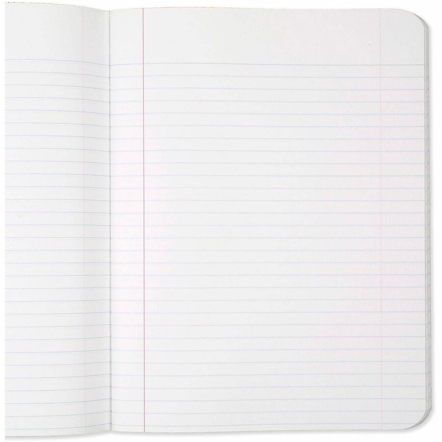 100 Sheets - Sewn - 9 3/4" x 7 1/2" Sheet Size - 9" Height x 7" Width x 0.5" Length - White Paper - Black Marble Cover - Multiplication Table, Conversion Table, Sturdy Cover, Class Schedule - 3 / Pack