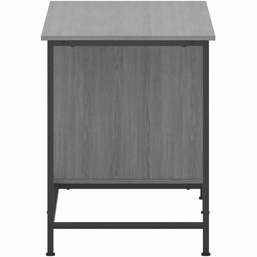 Lorell SOHO Desk with Side Drawers - 30" Height x 55" Width x 23.6" Depth - Total Drawer(s): 3 - Single Pedestal on Right Side - Finish: Charcoal - 1 Each
