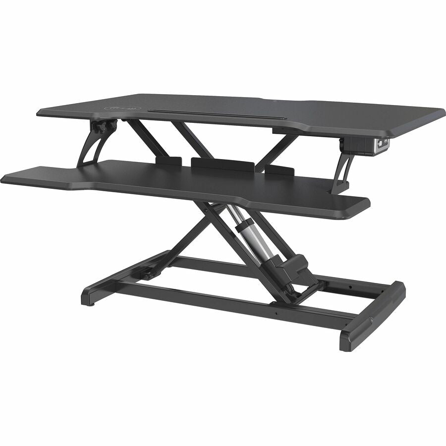 Lorell Electric Desk Riser with Wireless Device Charging