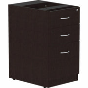 Lorell Essentials Series Box/Box/File Fixed File Cabinet - 28.3" Height x 16" Width x 22" Depth Pedestal - Finish: Espresso, Silver Brush - 1 Each
