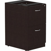 Lorell Essentials Series File/File Fixed File Cabinet - 28.3" Height x 16" Width x 22" Depth Pedestal - Finish: Espresso, Silver Brush - 1 Each