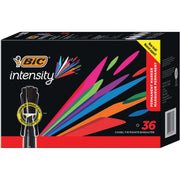 BIC Intensity Permanent Markers - Broad Chisel Marker Point - Black Ink - 36 / Box