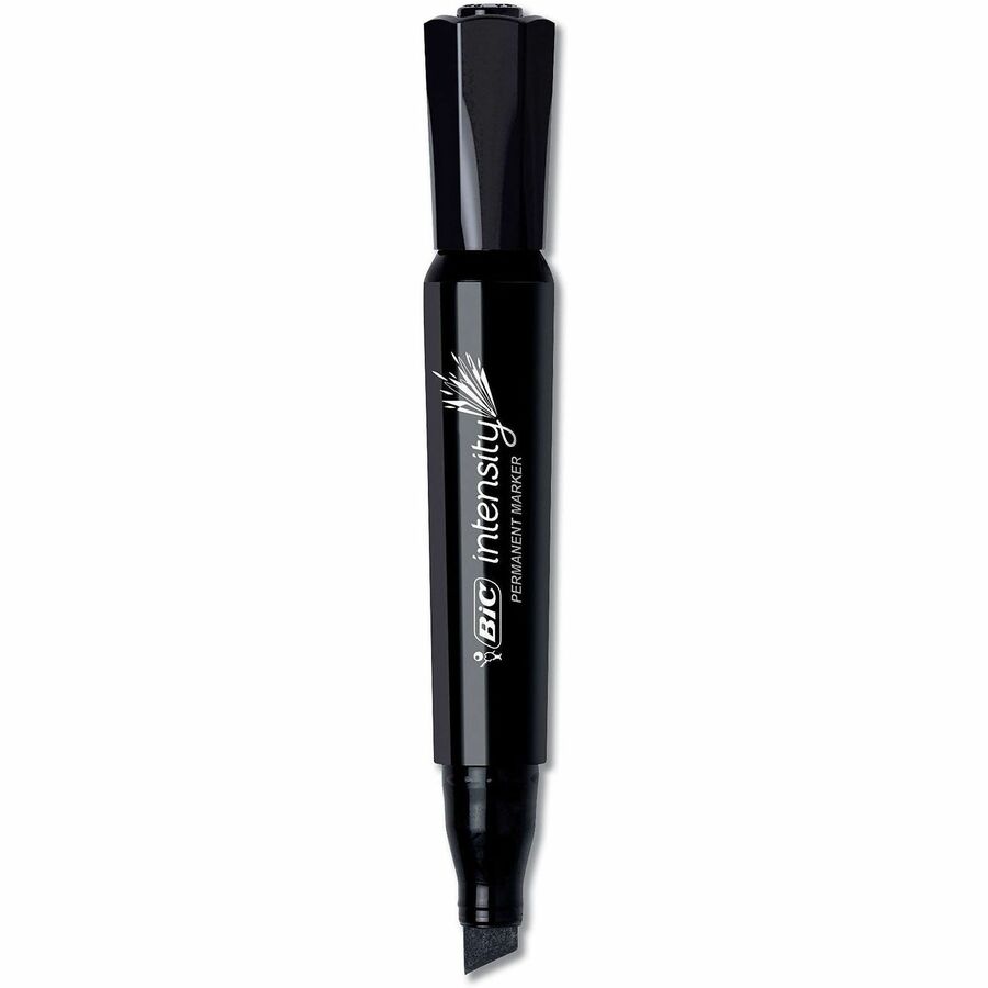 BIC Intensity Permanent Markers - Broad Chisel Marker Point - Black Ink - 36 / Box