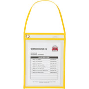 C-Line Hanging Strap Shop Ticket Holder - 12" Height x 9" Width x 16" Length - Vinyl - Yellow - 1 Box