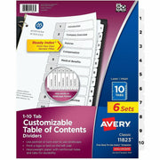 Avery Dividers, 10 Tabs, Ready Index (6 Sets of 11823)
