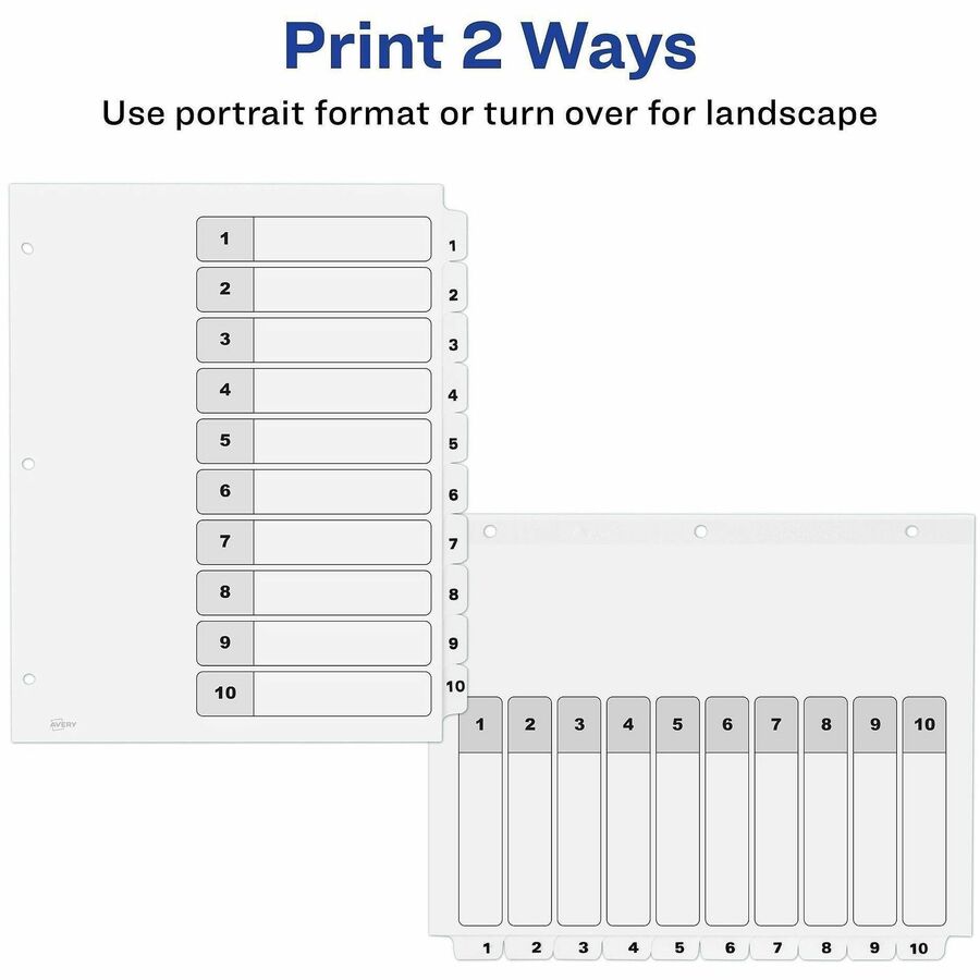 Avery Dividers, 10 Tabs, Ready Index (6 Sets of 11823)
