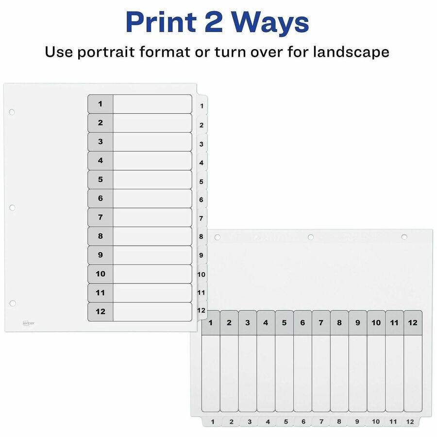 Avery Dividers, 12 Tabs, Ready Index (6 Sets of 11824)