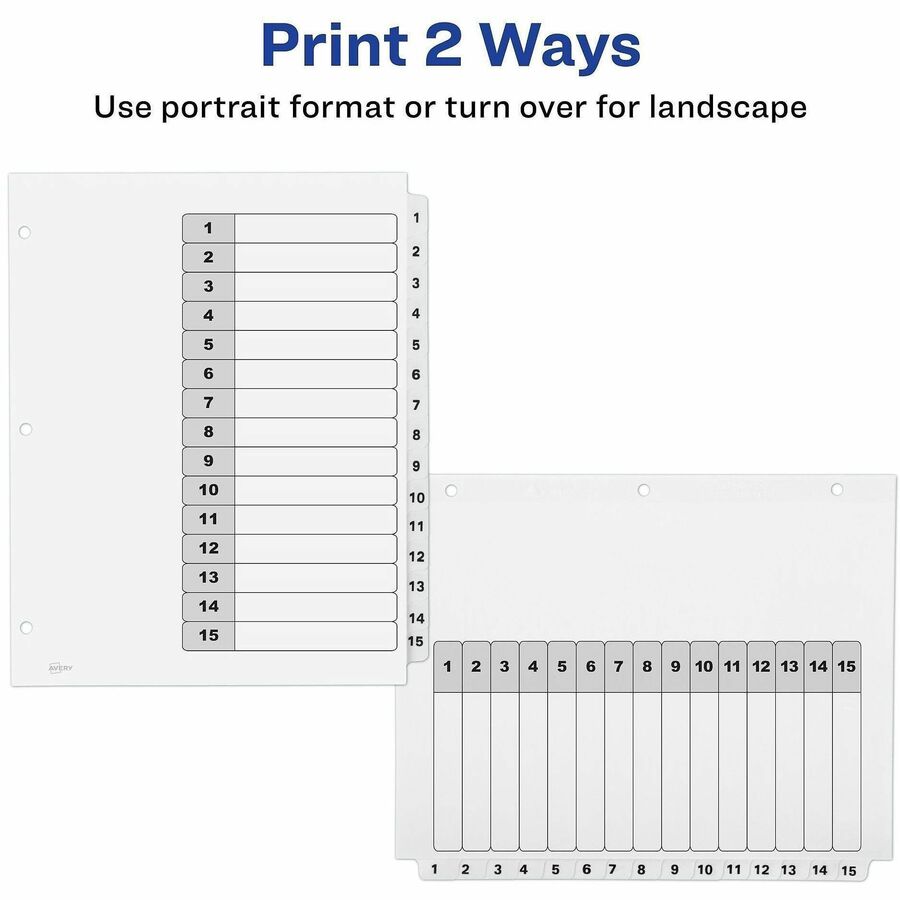 Avery Dividers, 15 Tabs, Ready Index (6 Sets of 11825)